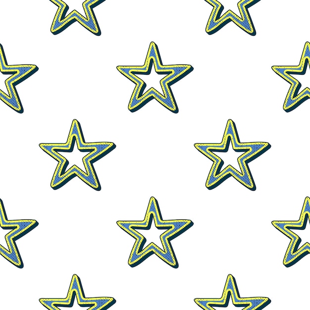 Retro stars pattern, abstract geometric background in 80s, 90s style. Geometrical simple illustration
