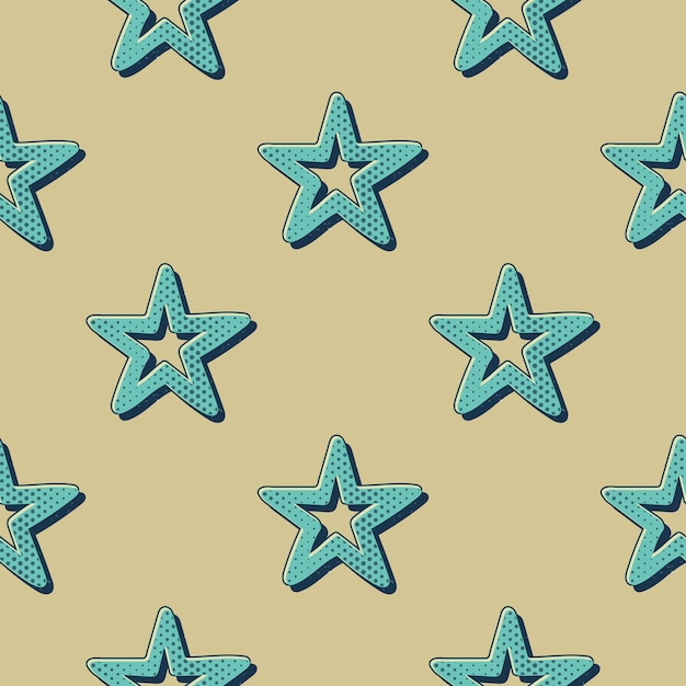 Retro stars pattern, abstract geometric background in 80s, 90s style. Geometrical simple illustration