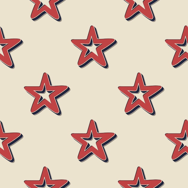 Retro stars pattern, abstract geometric background in 80s, 90s style. Geometrical simple illustration