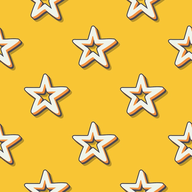 Retro stars pattern, abstract geometric background in 80s, 90s style. Geometrical simple illustration