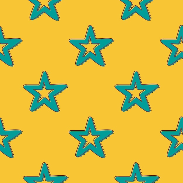 Retro stars pattern. Abstract geometric background in 80s, 90s style image. Geometrical simple illustration