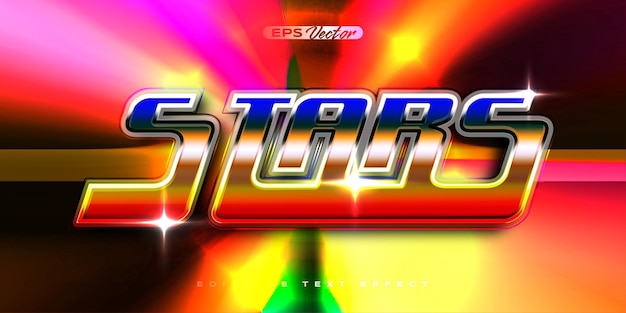 Retro stars Y2K editable text effect