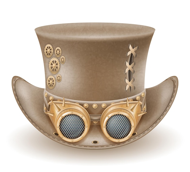 Retro steampunk style hat vector illustration