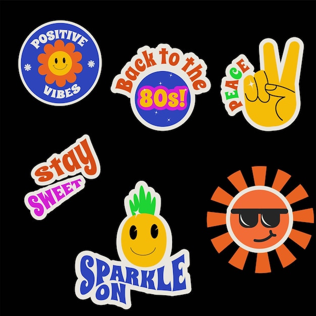 Retro sticker pack