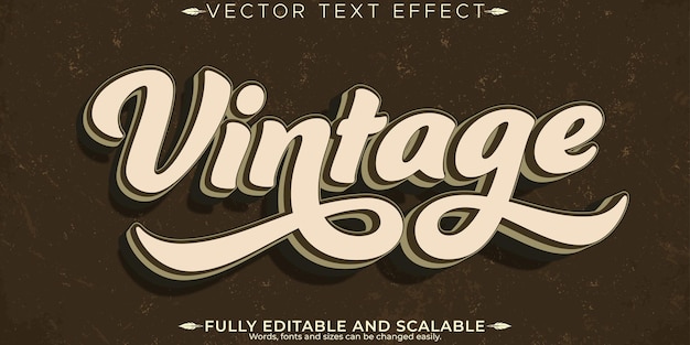 Retro sticker tekst effect bewerkbare 70s en 80s tekst stijl