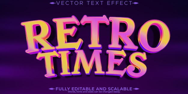 レトロなステッカー テキスト効果編集可能な 70 年代と 80 年代のテキスト スタイル