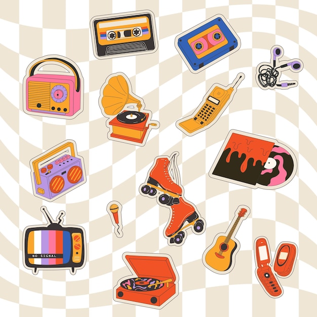 Retro stickers isolated icon Vector illustration design