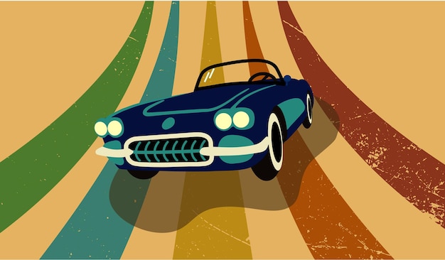 retro stijl auto poster