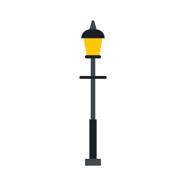 Retro street lantern icon in flat style on a white background