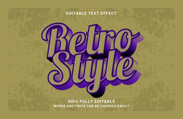 retro style 3d editable text effect