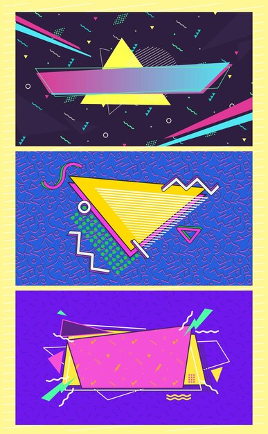 Retro style abstract geometry background designs