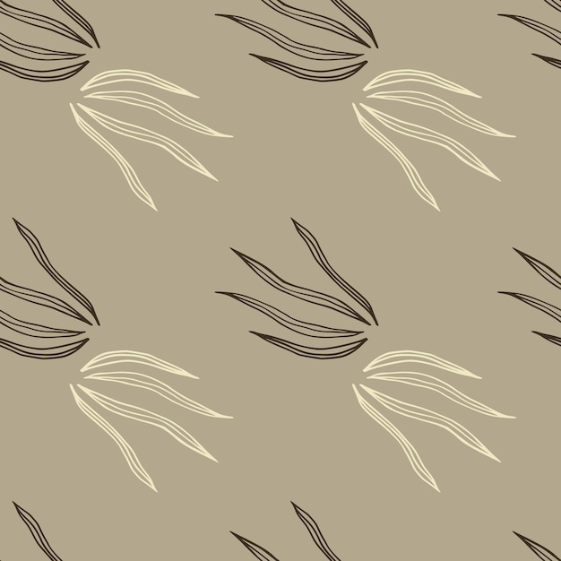 Ретро стиль каракули травы бесшовные модели на светлом фоне. винтажные ботанические обои.