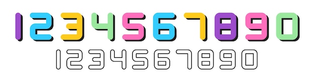 레트로 스타일의 숫자 컬렉션