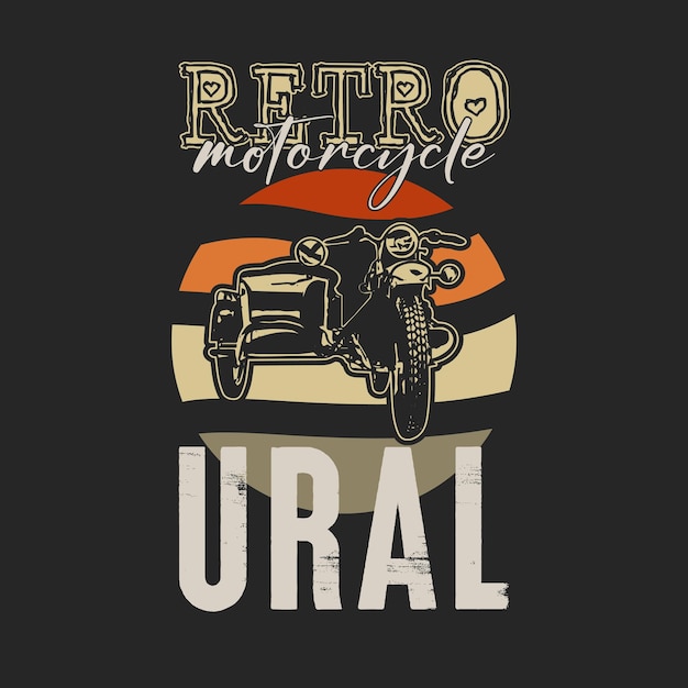 Vector retro style old motorcycle vintage illustration
