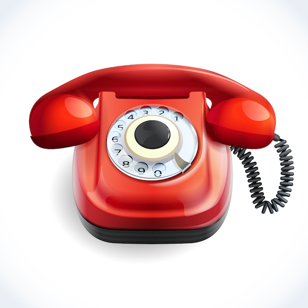 Vector retro style telephone color