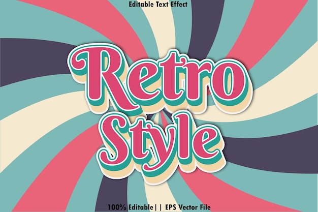 Vector retro style text effect retro style