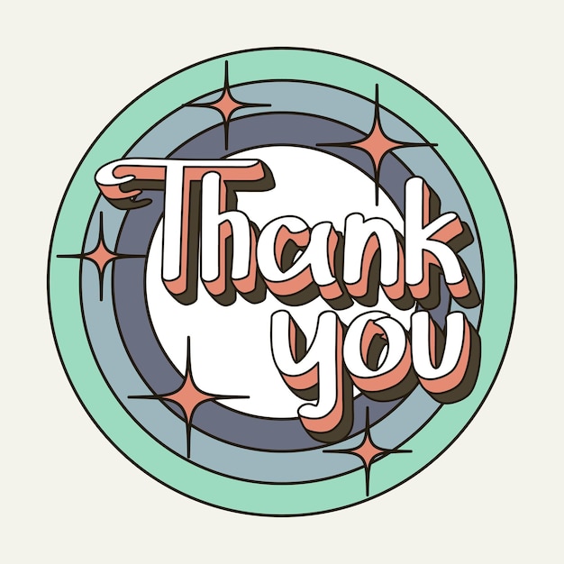 RETRO STYLE THANK YOU ILLUSTRATION