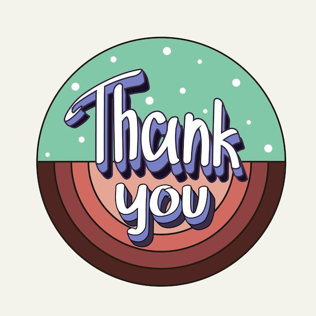 RETRO STYLE THANK YOU ILLUSTRATION