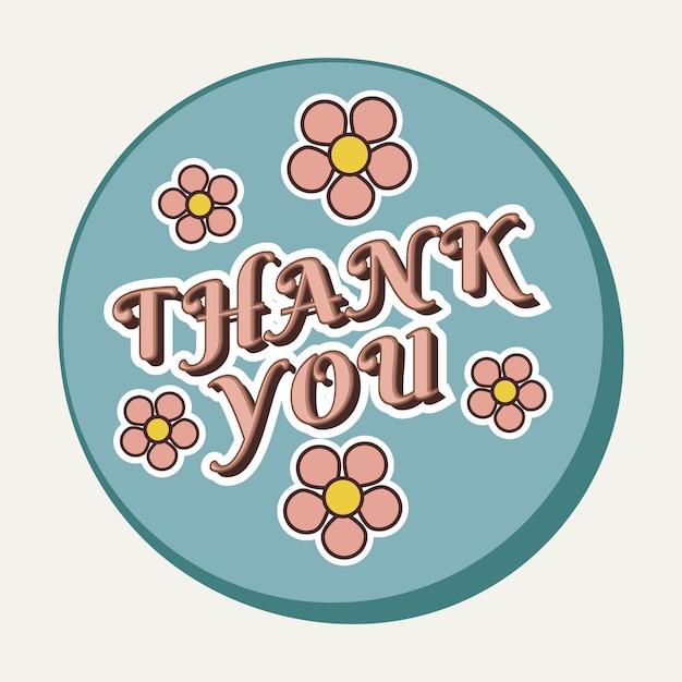 retro style thank you illustration