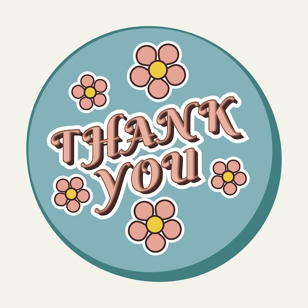 RETRO STYLE THANK YOU ILLUSTRATION