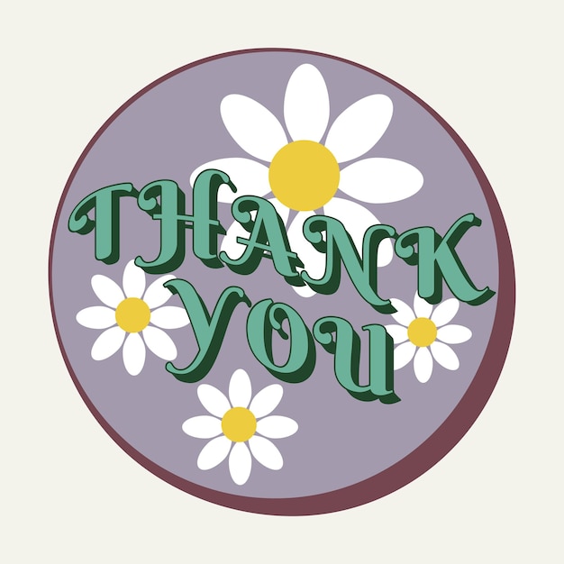 retro style thank you illustration