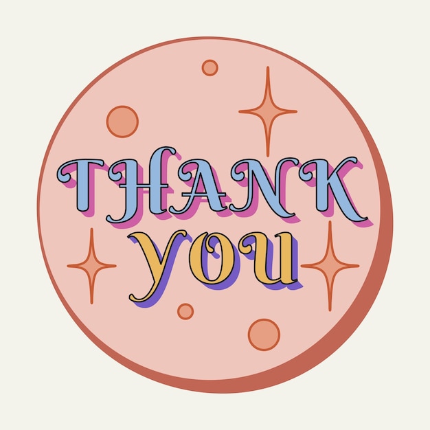 retro style thank you illustration