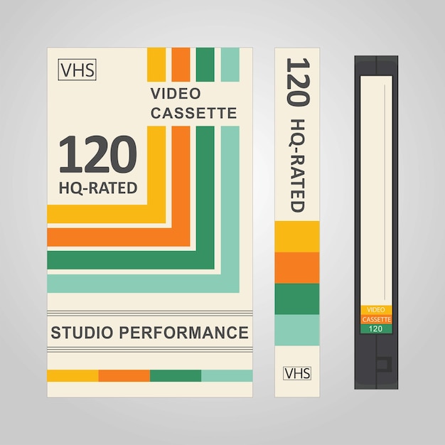 Видеокассета VHS в стиле ретро с обложкой