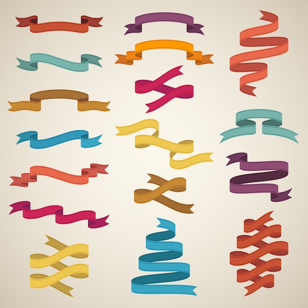 Vector retro styled ribbons