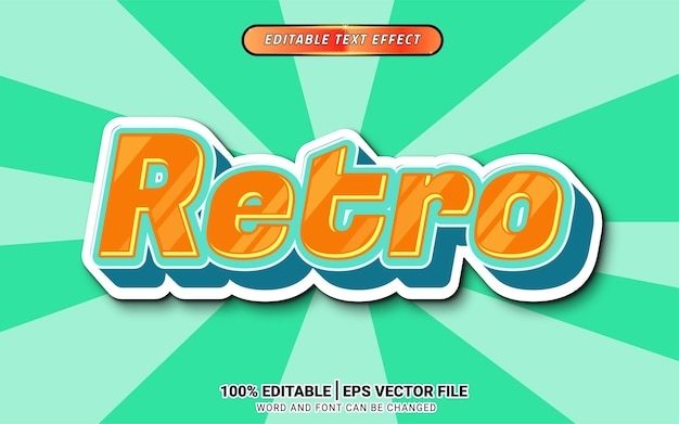 retro summer day 3d text effect editable template design