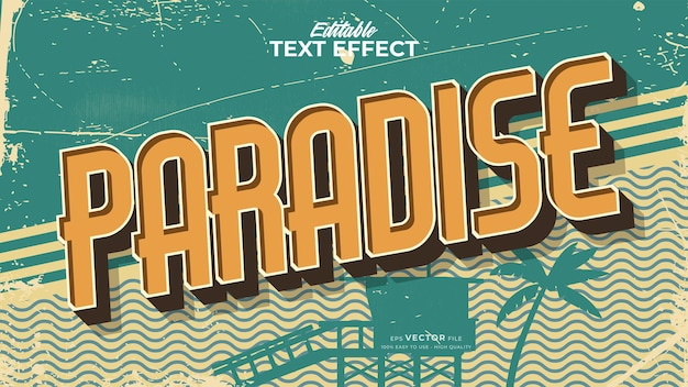 retro summer paradise text in grunge style theme