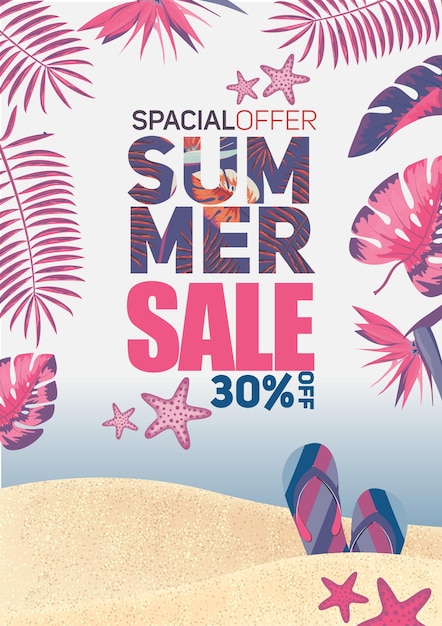 Retro summer sale template.