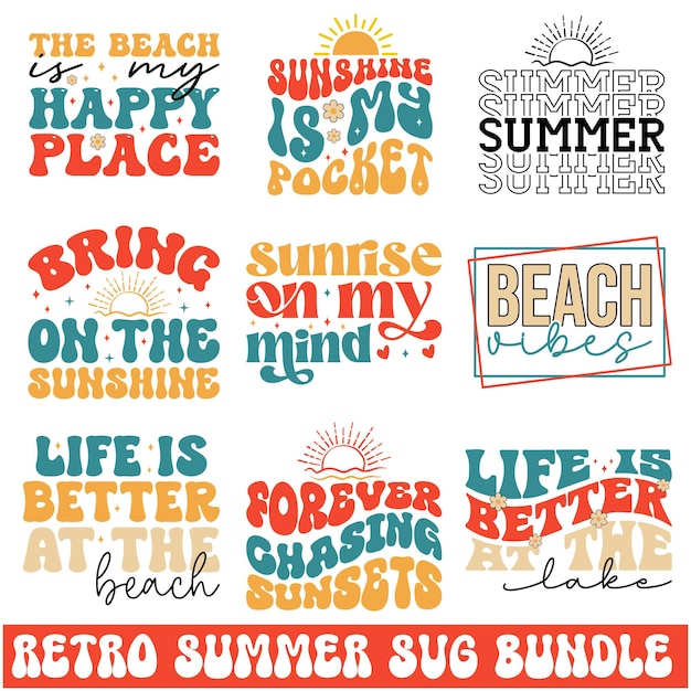 Vector retro summer svg design file