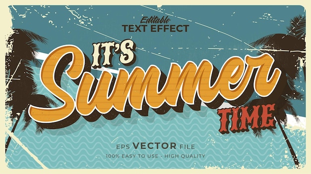 retro summer text in grunge style theme