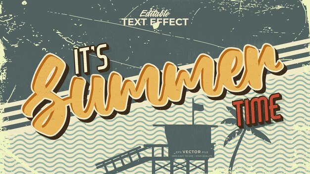 retro summer text in grunge style theme