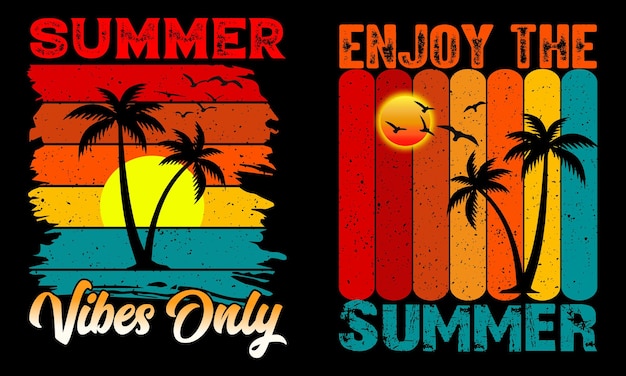 레트로 여름 Tshirt 여름 즐기기 Summer vibes only Tshirt Beach retro custom tshirt