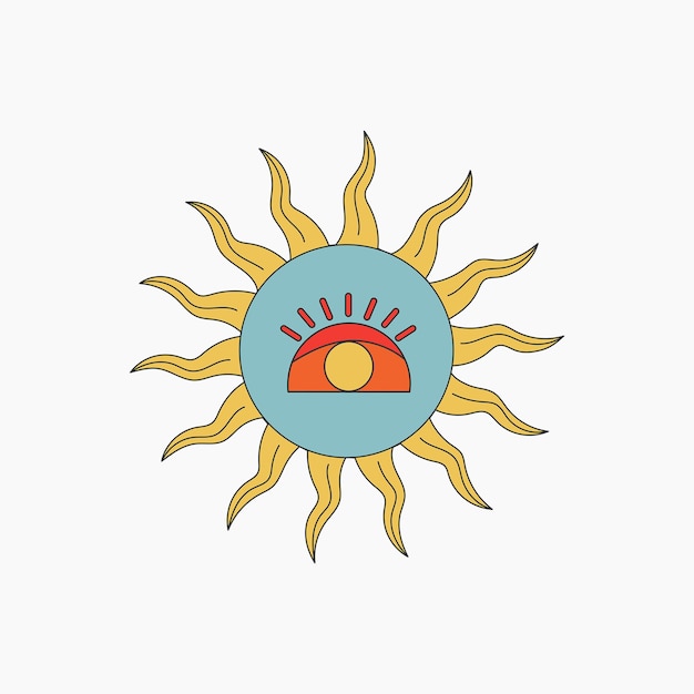 Retro sun illustration