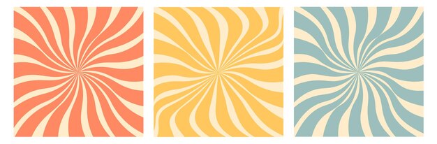 Ретро Sunburst Backgrounds Абстрактный фон ретро-перспектива 70-х годов Винтажные красочные полосы баннер