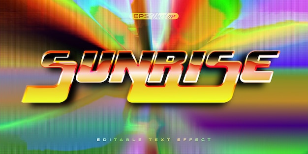 Retro sunrise Y2K editable text effect