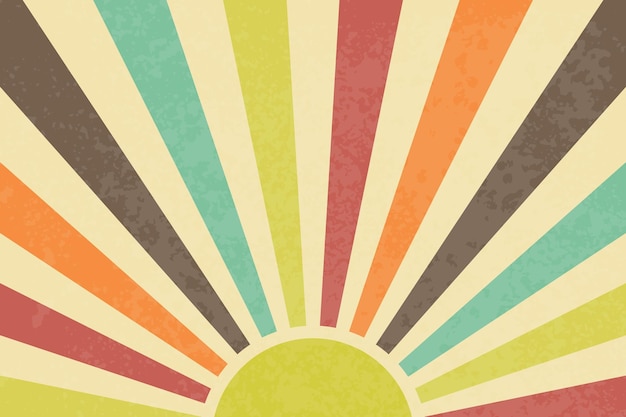 Retro sunset background Vintage wallpaper Vector grunge retro sunrise art