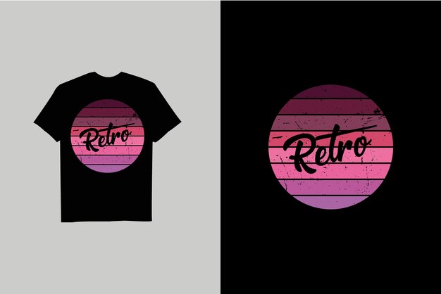 Vector retro sunset retro vintage tshirt design