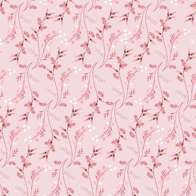 Retro sweet Hand drawn meadow Floral pattern Seamless  flower texture.