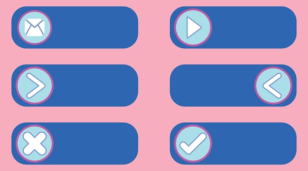 Retro Swipe Widget Sliders Button UI Elements on Pink Background