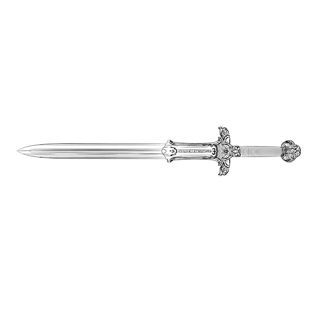 A retro sword illustration vector 