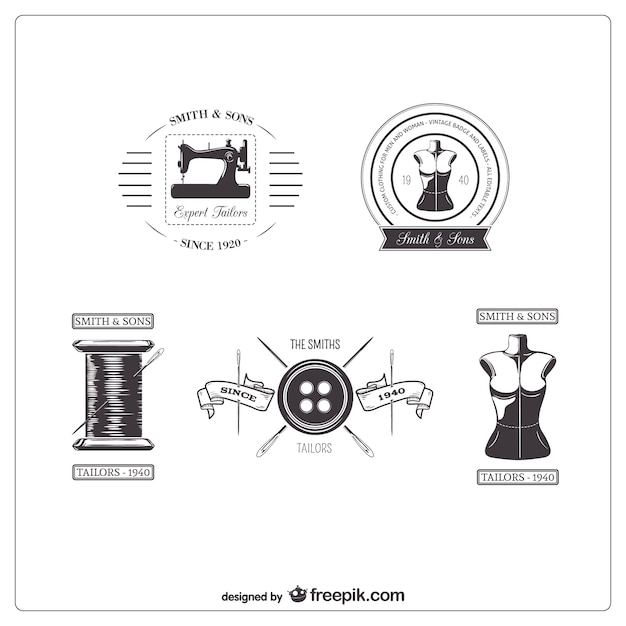 Vector retro tailor badges