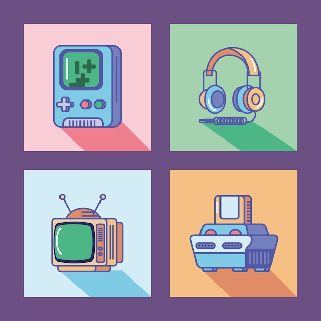 Retro technology icons