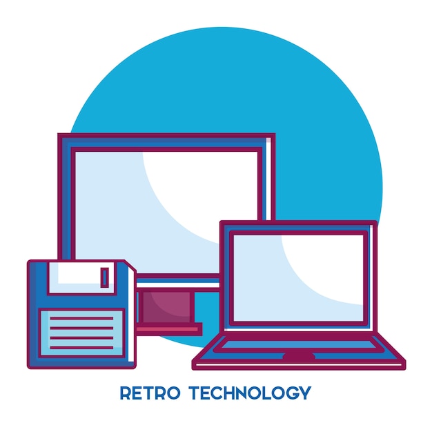 Retro technology set gadgets