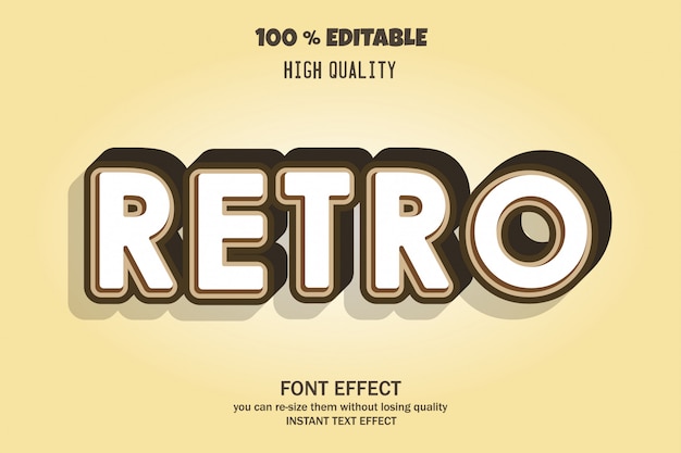 Retro tekst, bewerkbaar lettertype-effect