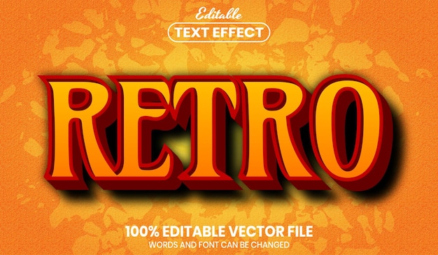 Retro tekst, bewerkbaar teksteffect in lettertypestijl