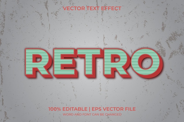 Vector retro tekst bewerkbaar teksteffect