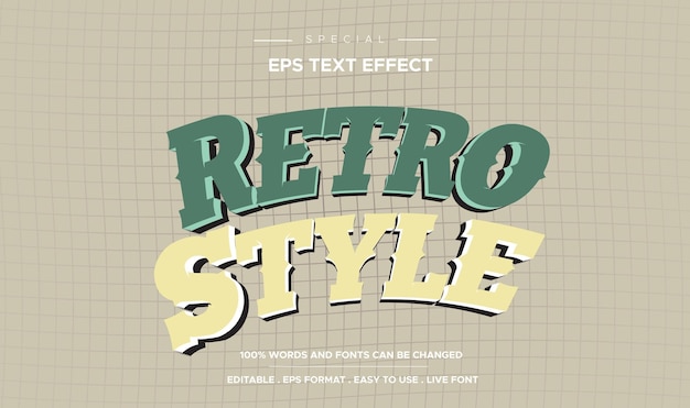 Vector retro teksteffect bewerkbaar